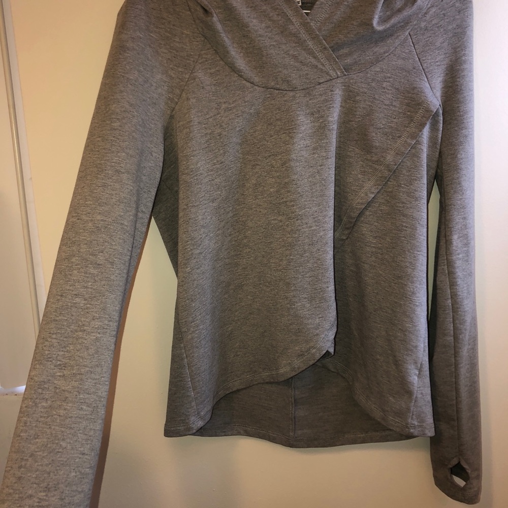 Tobi Grey Hoodie with Tulip Hem Detail
